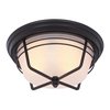 Westinghouse Fixture Ceiling Outdr FlMt 60W 2-Light Bonneville 12.75In WthrBrzStl Fr Glass 6230300